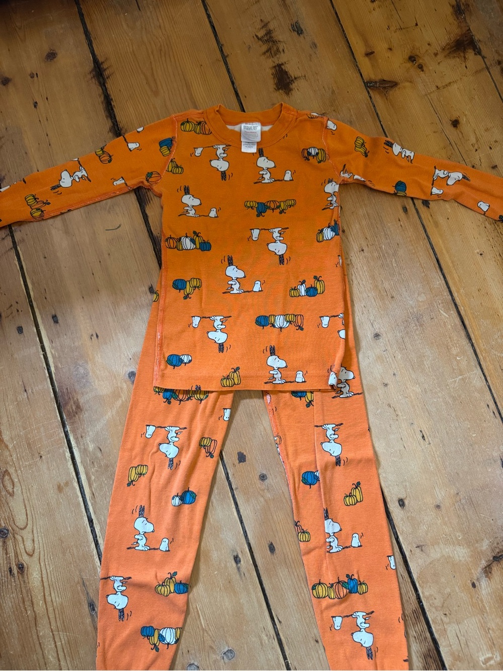 Hanna Andersson Snoopy & Pumpkin Halloween Organic Cotton Pajama Set